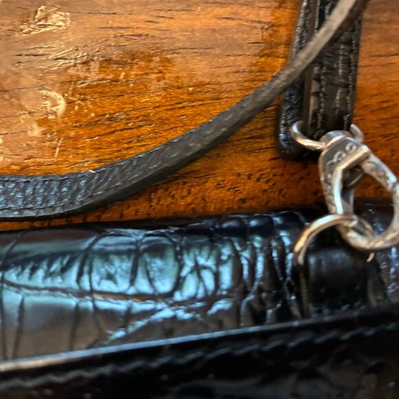 Brighton Black Deco Embossed Document Organizer Travel Wallet Clutch Crossbody. - Picture 5 of 16